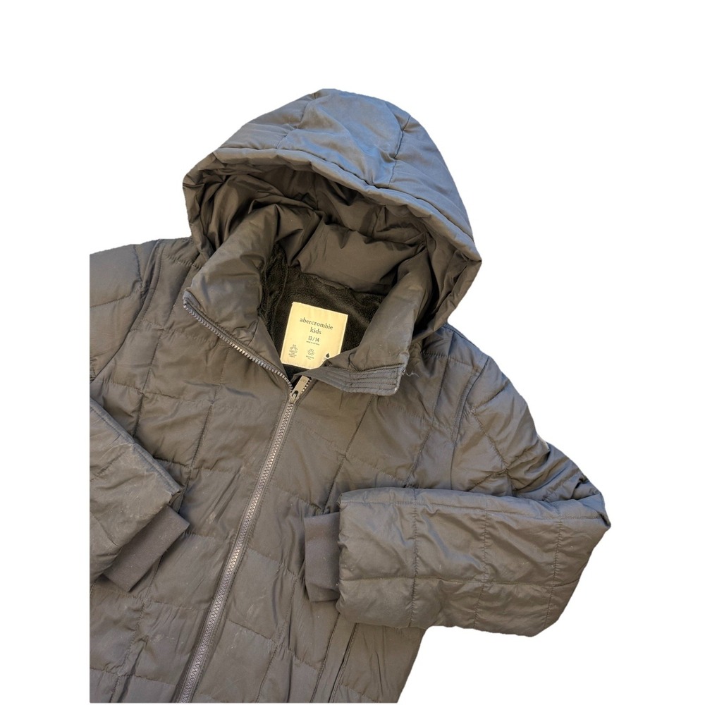 Abercrombie Kids Black Puffer Jacket Full Zip- Size 13/14